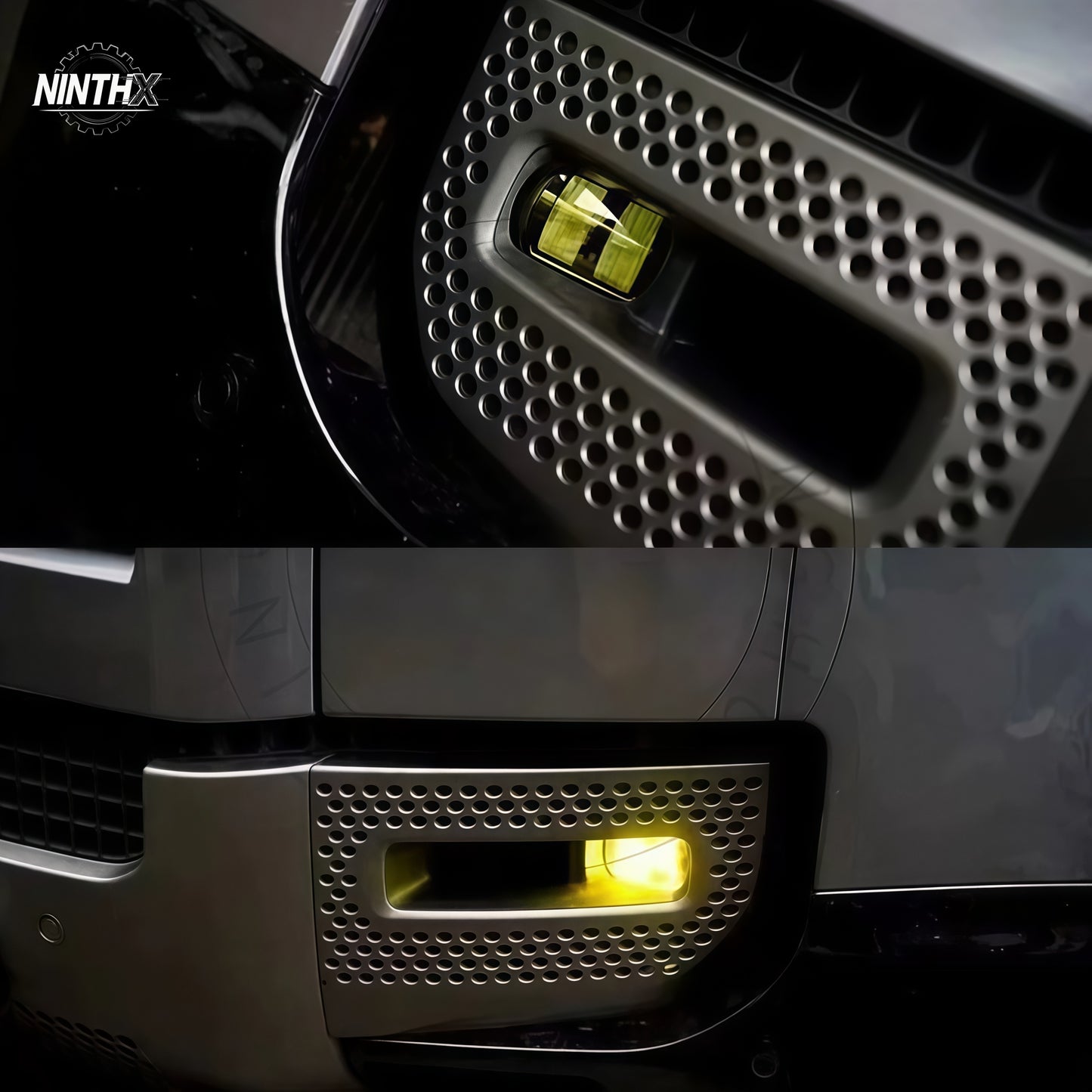 Amber yellow LED bumper fog light kit, finish detail