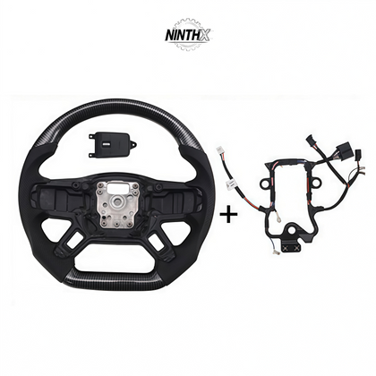 Flat Bottom Carbon Fiber Steering Wheel for Defender L663, main product view