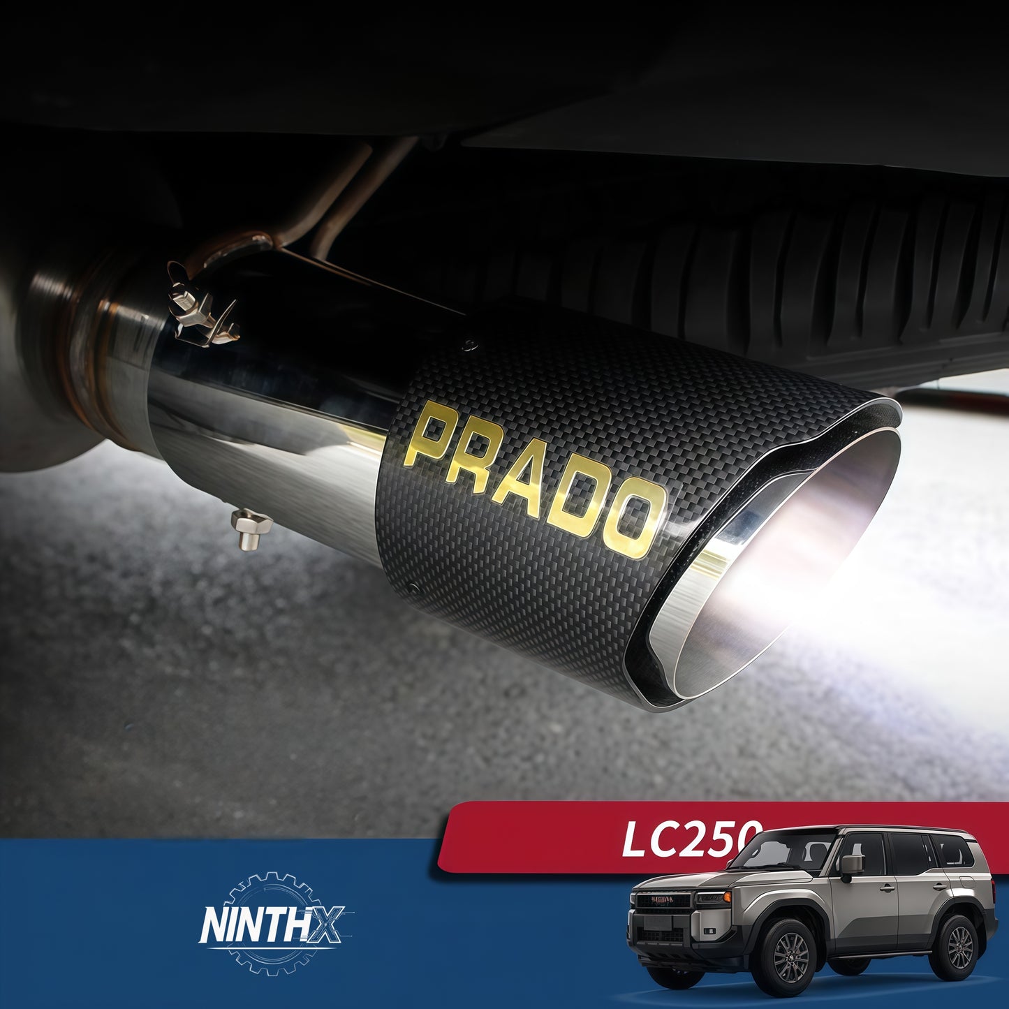 Clamp on no cutting exhaust tail pipe trim