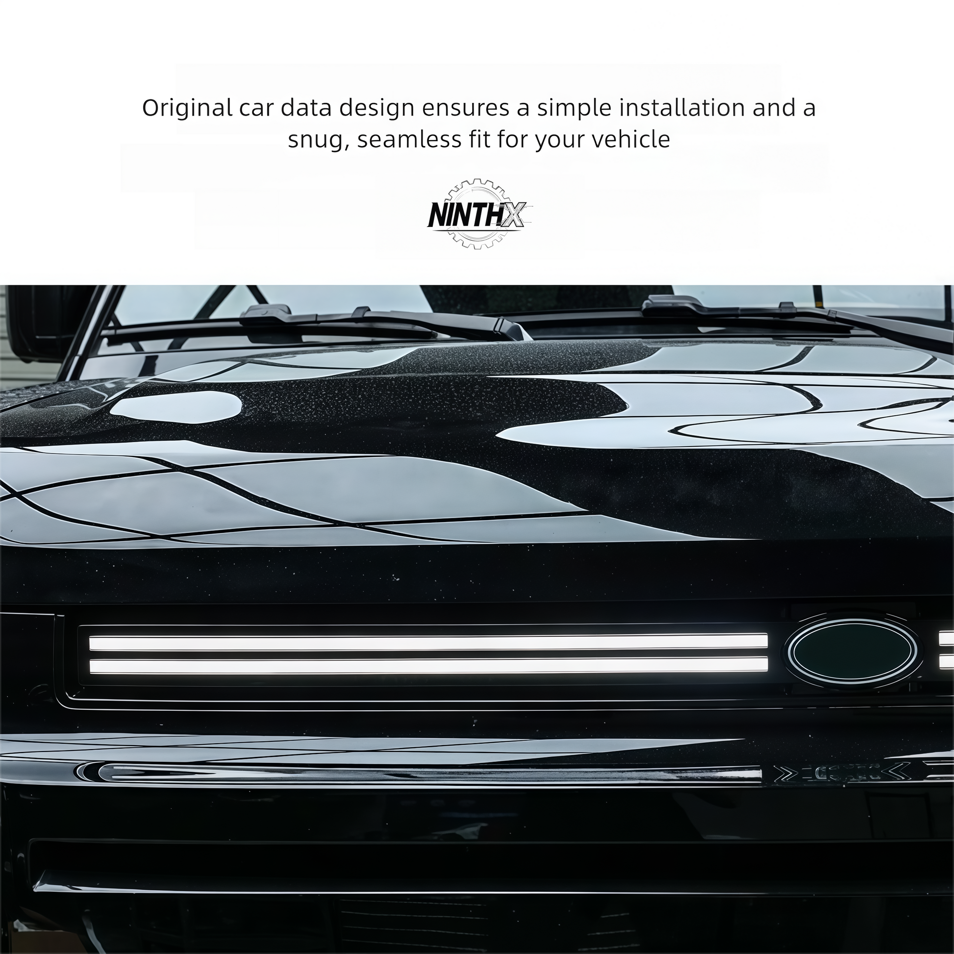 Backlit gloss-black grille upgrade kit, side profile