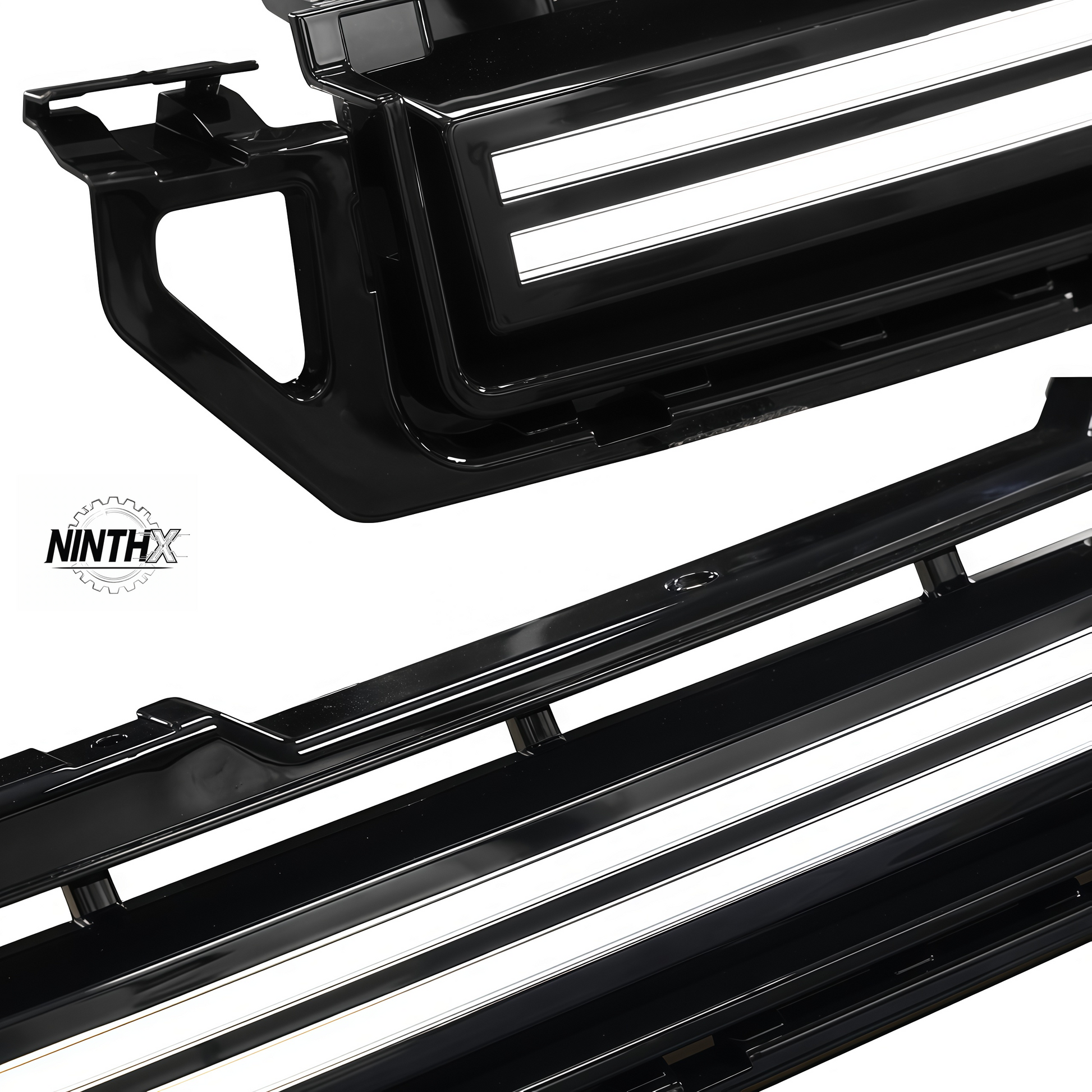 Integrated LED bar front grille retrofit, finish detail