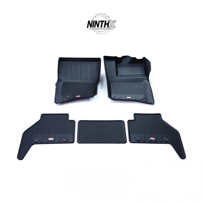 Eco-friendly custom-fit floor mats for Defender L663 90/110, full kit view