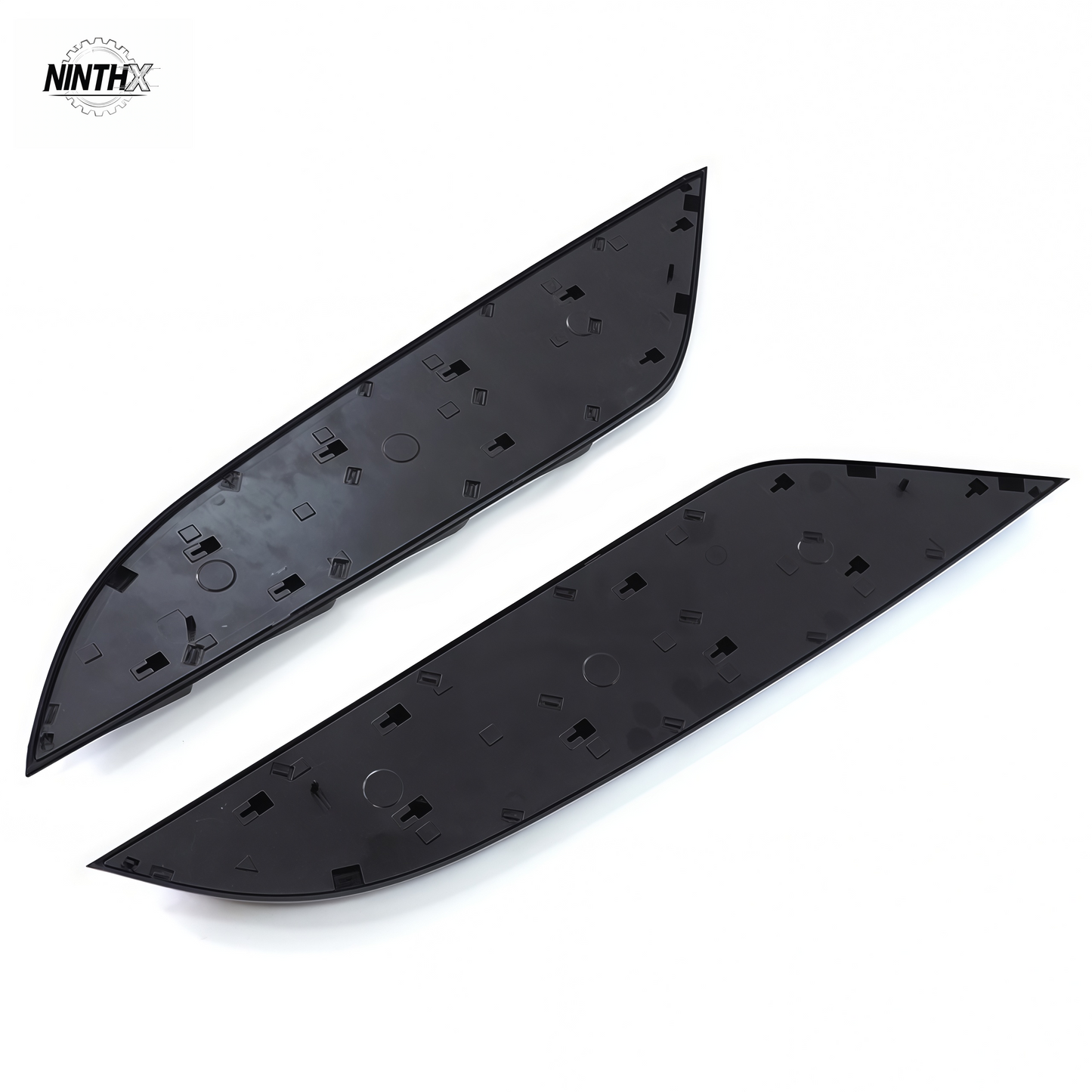 Gloss-black bonnet vent accent trim, close-up detail