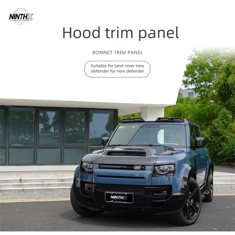 Stylish hood vent accent plates fits Defender L663 90/110/130, fitment view