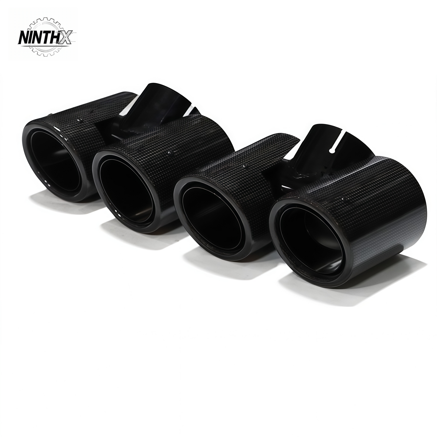 Quad exhaust tips stainless-steel upgrade for Defender L663 90/110/130, full kit view