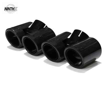 Quad exhaust tips stainless-steel upgrade for Defender L663 90/110/130, full kit view