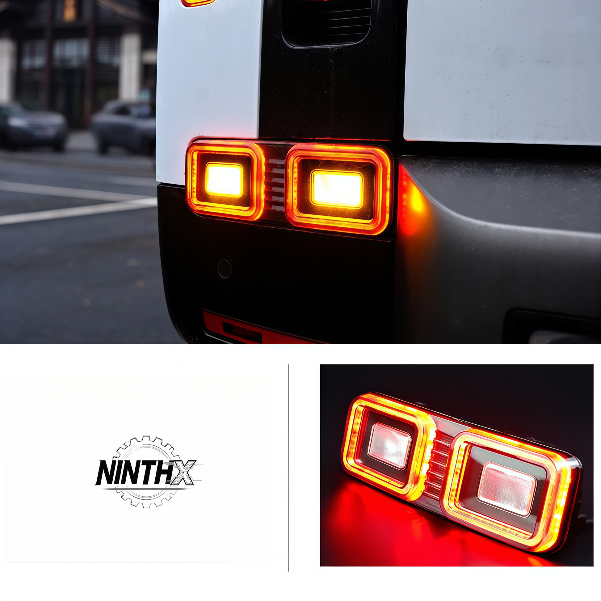 3-in-1 LED reverse rear fog brake light for Defender L663 90/110/130, installed view
