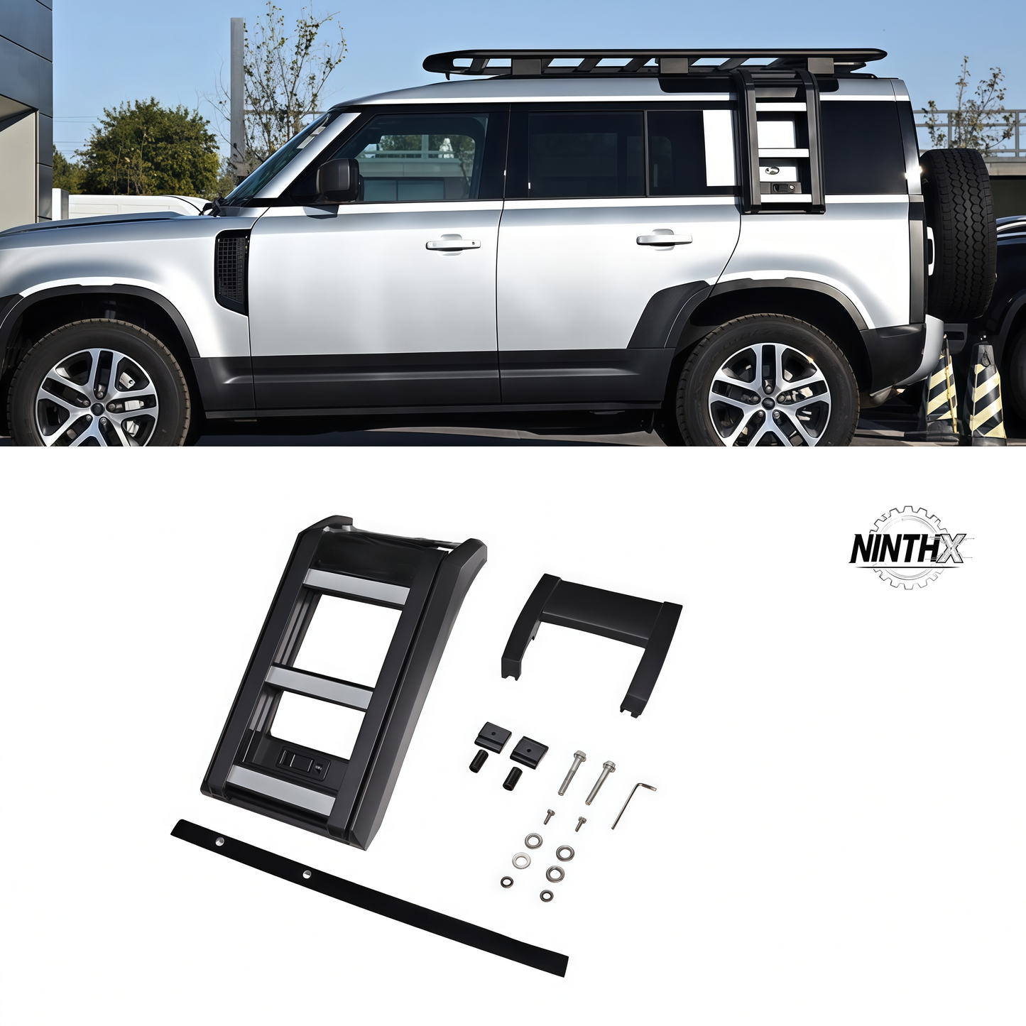 Foldable side-mount roof rack ladder, profile detail