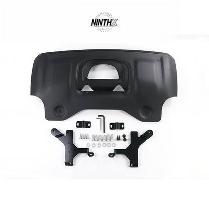 5mm aluminum front skid plate sump guard, front angle view