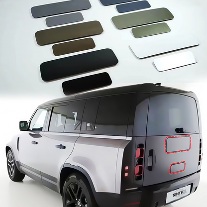 Direct clip-on Defender spare wheel cover, detail view