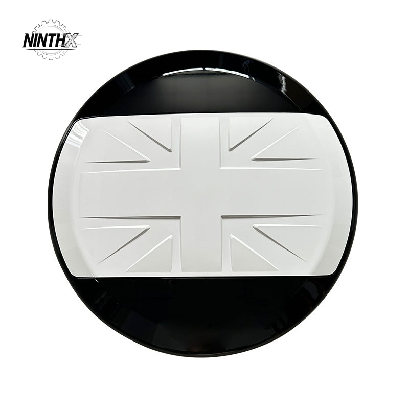 Direct-fit Union Jack spare wheel cover for Defender L663 90/110/130, full kit view