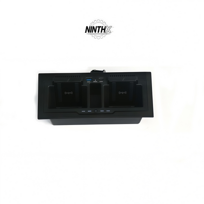 OEM-style center console organizer charger, side profile