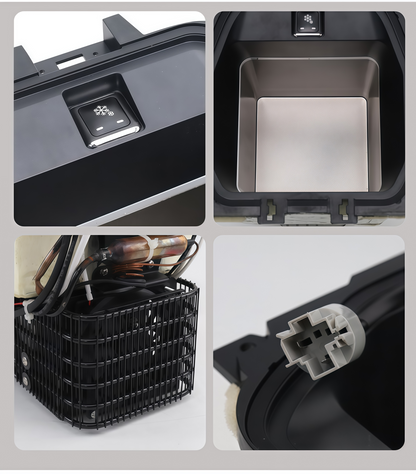 Anti-vibration heavy-duty car fridge, side profile