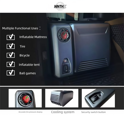 Essential overlanding built-in air compressor, finish detail