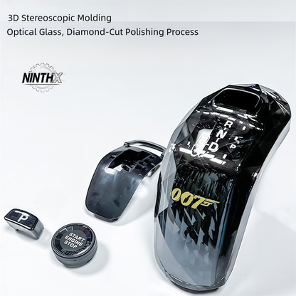 Premium high-gloss crystal shifter knob, front angle view