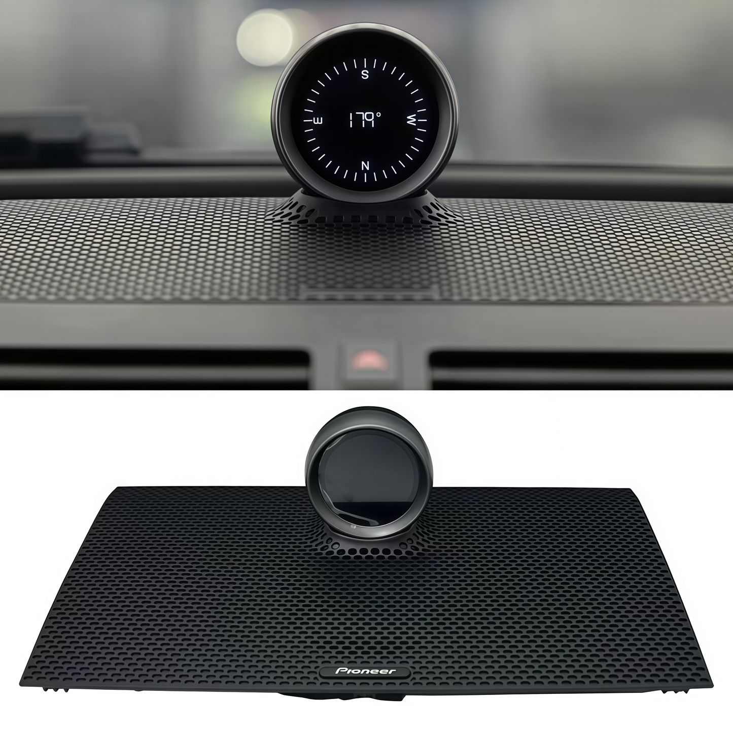 Plug-and-play center console compass upgrade, front angle view