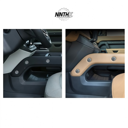 Door-panel bolt protector caps for Defender L663 90/110/130, full kit view