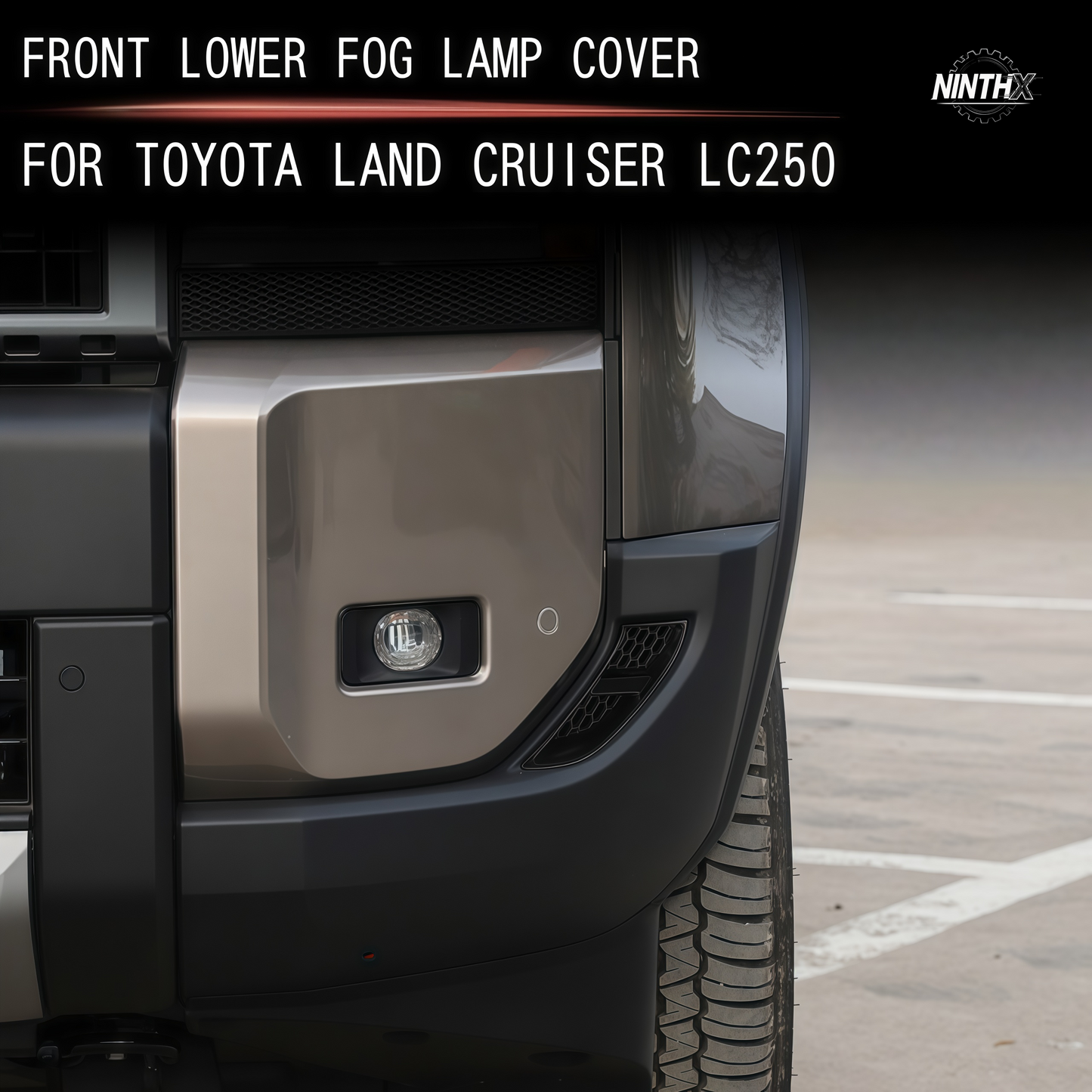 Curved blade shape fog light surround trim