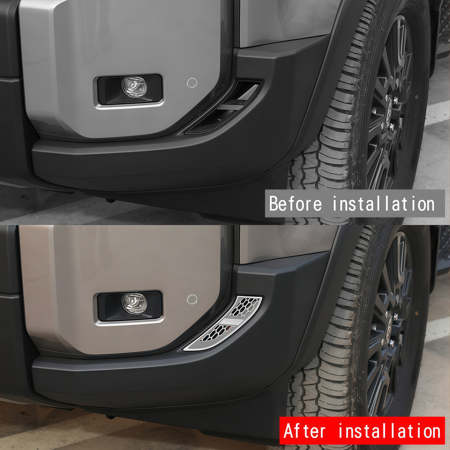 Scratch resistant fog light surround trim