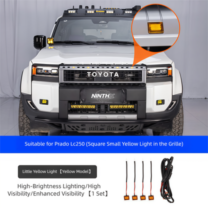 Square LED pods amber grille light kit