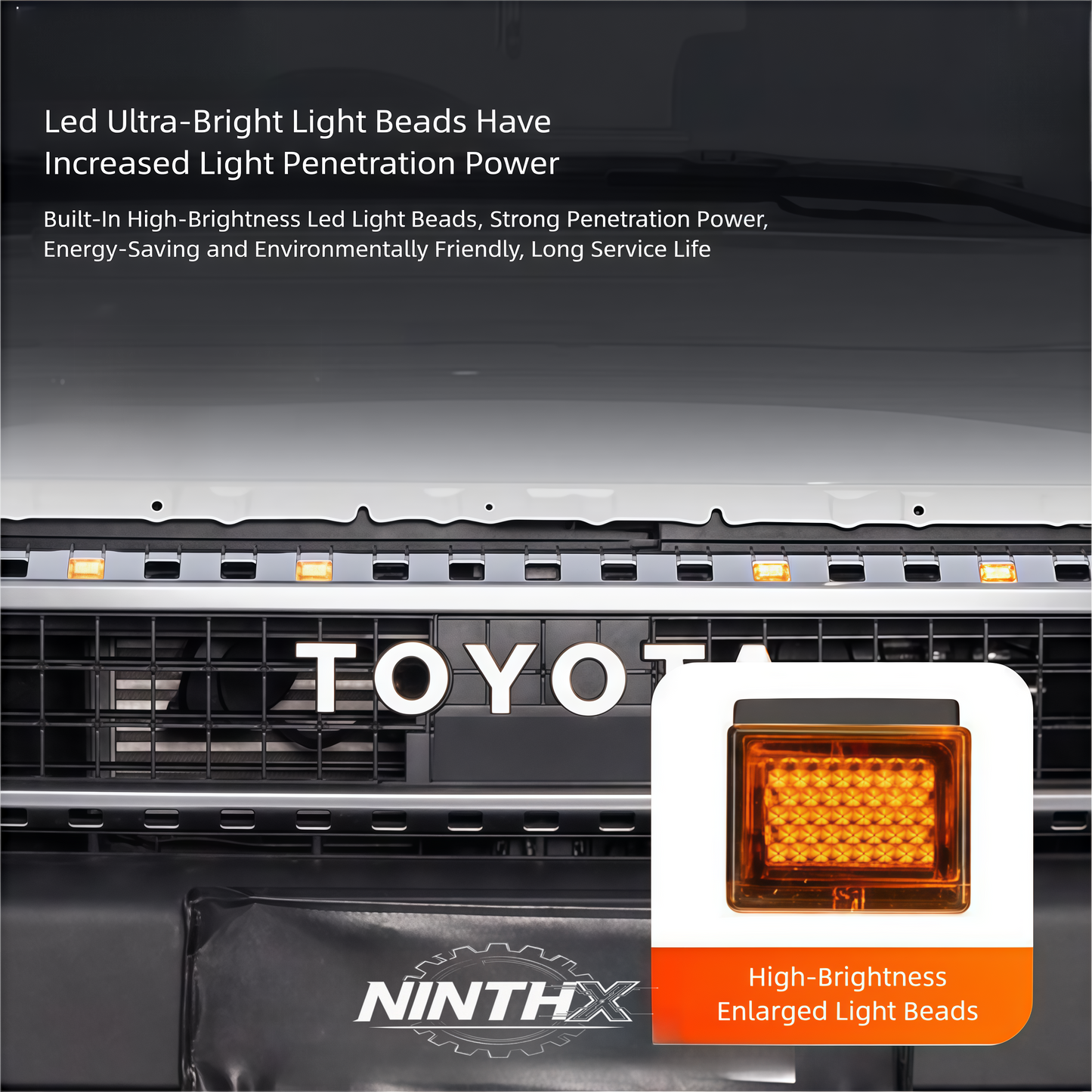 Plug and play wiring amber grille light kit for Land Cruiser Prado LC250