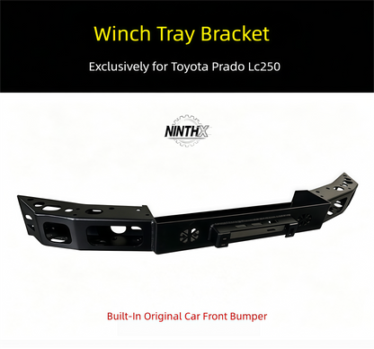 Behind bumper mount winch mounting cradle
