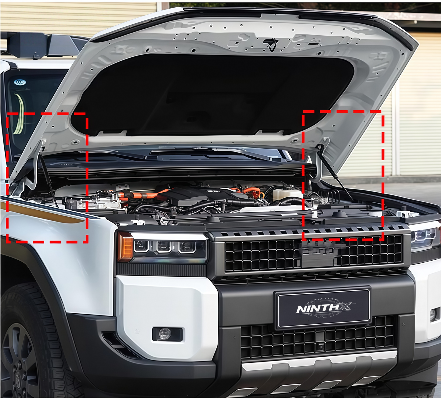 Carbon steel build hood lift gas struts