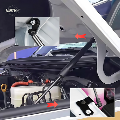 Bolt on drill free hood lift gas struts