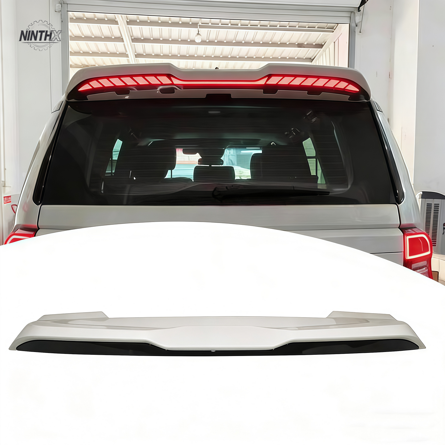 White primer finish rear roof spoiler