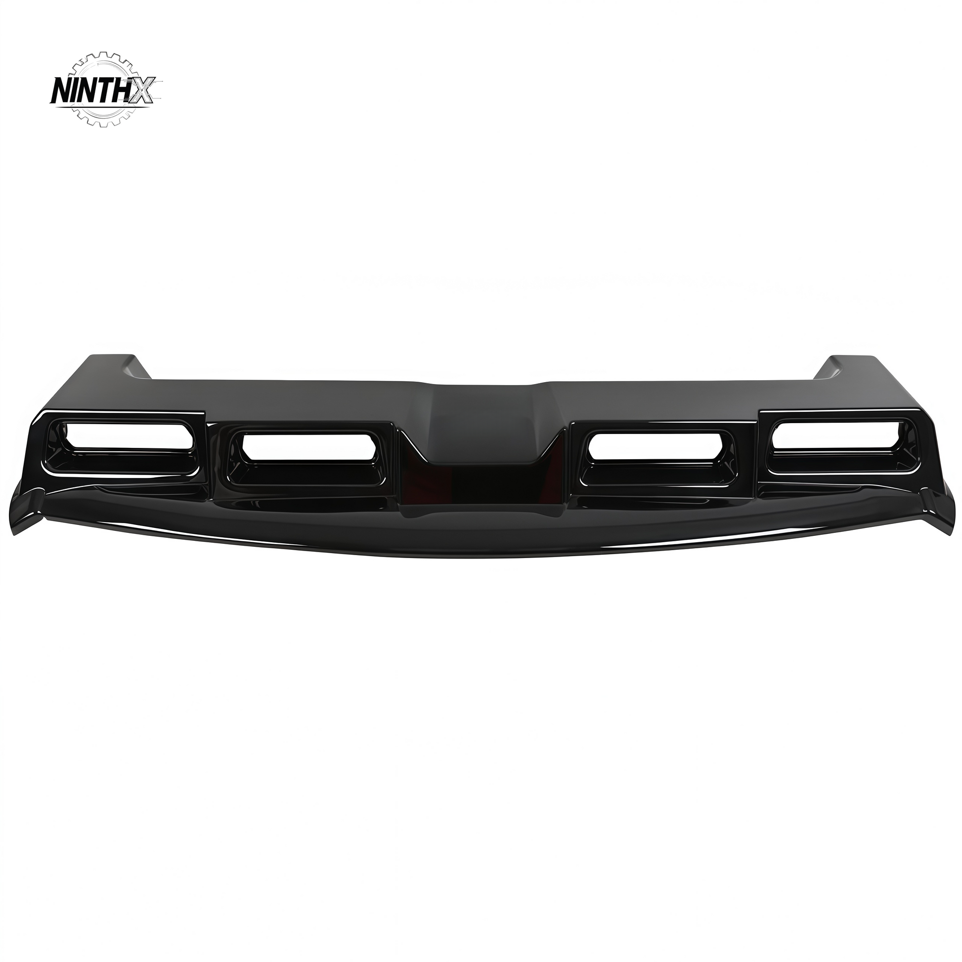 Gloss black front roof spoiler with four LED spotlights for Land Cruiser Prado LC250