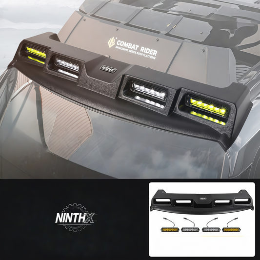 Quad LED spotlights front roof spoiler