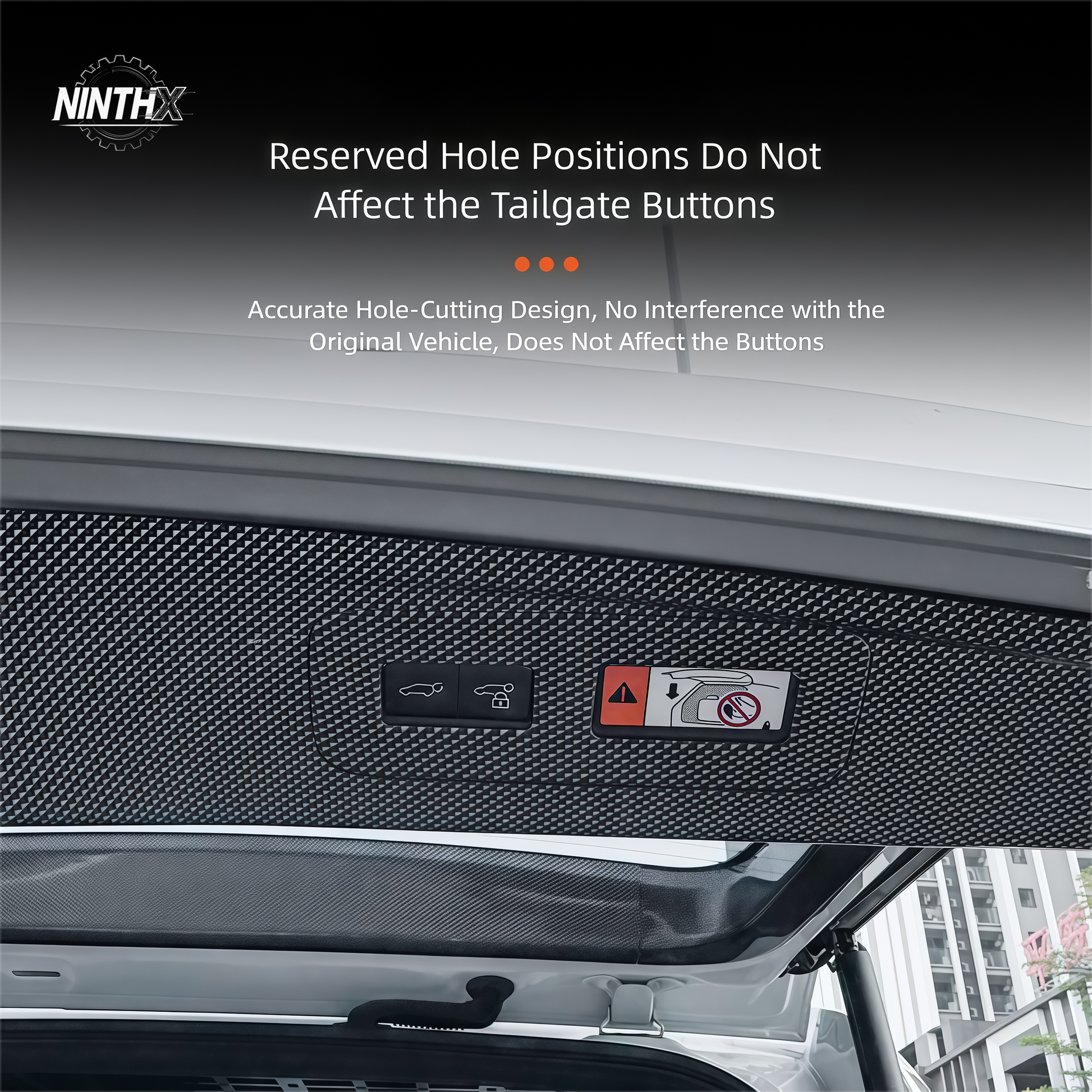 Durable molded build rear tailgate interior trim set
