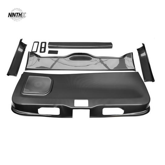 Black molded rear tailgate interior trim panel set for Land Cruiser Prado LC250