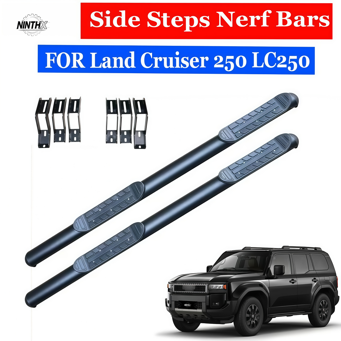 Step pads included round tube side steps