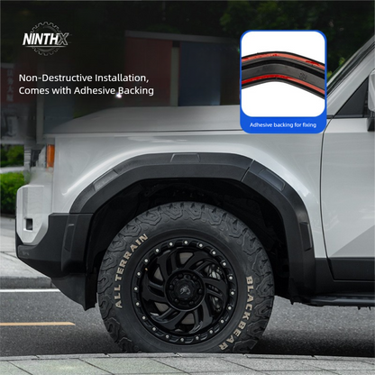 Scratch resistant finish wide fender flares