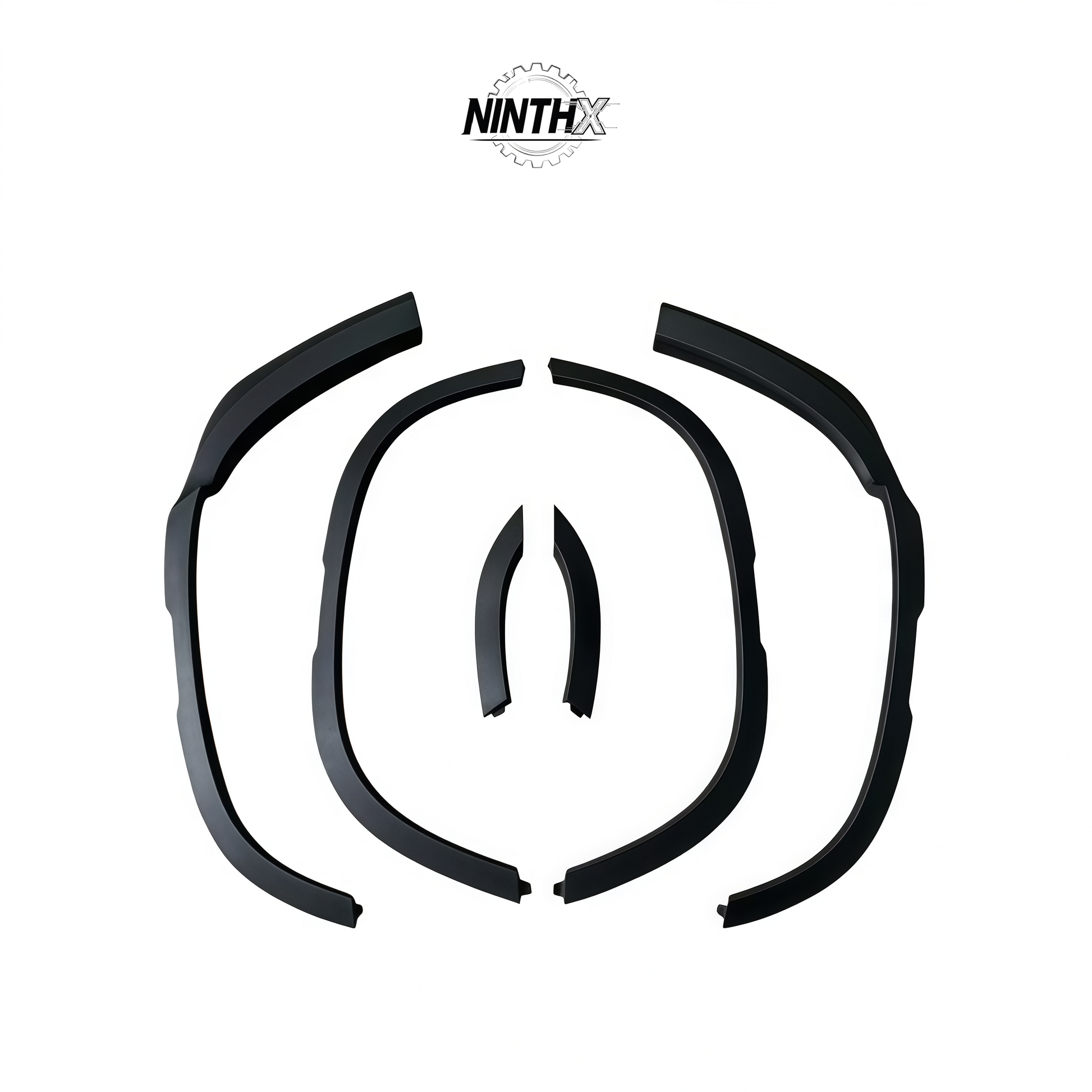 Gloss-black wide fender flare set fitment detail on Defender 90/110 L663