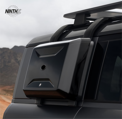 Lockable weatherproof exterior storage box for Defender L663 90/110/130, installed view