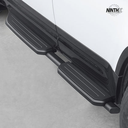 Heavy-duty aluminum fixed side steps for Defender L663 90/110/130, installed view