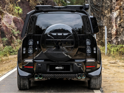 High-intensity rear bumper reflector light, close-up detail