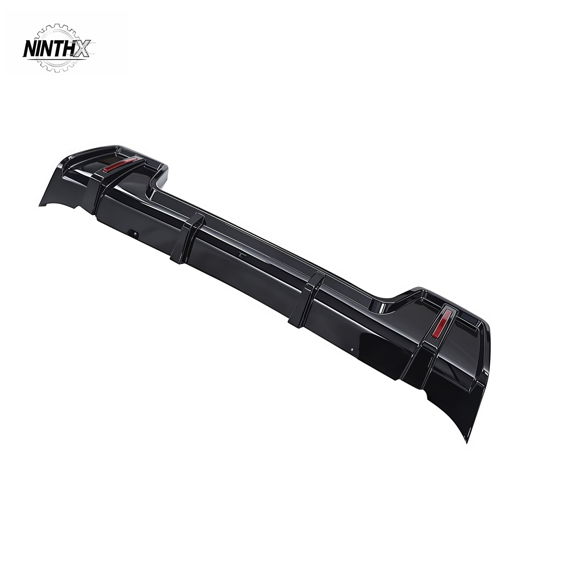 Scratch-resistant rear bumper lip spoiler, side profile