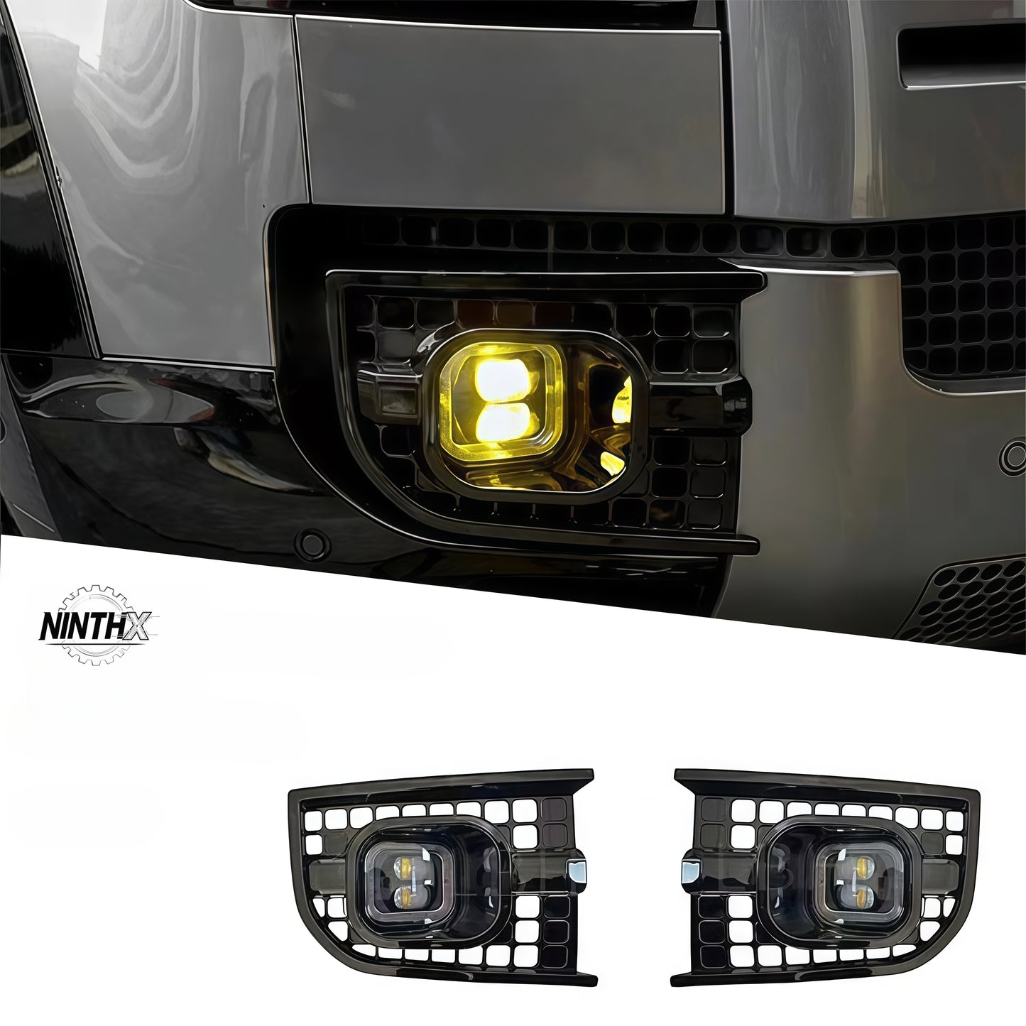 Plug-and-play off-road reverse fog lights, front angle view