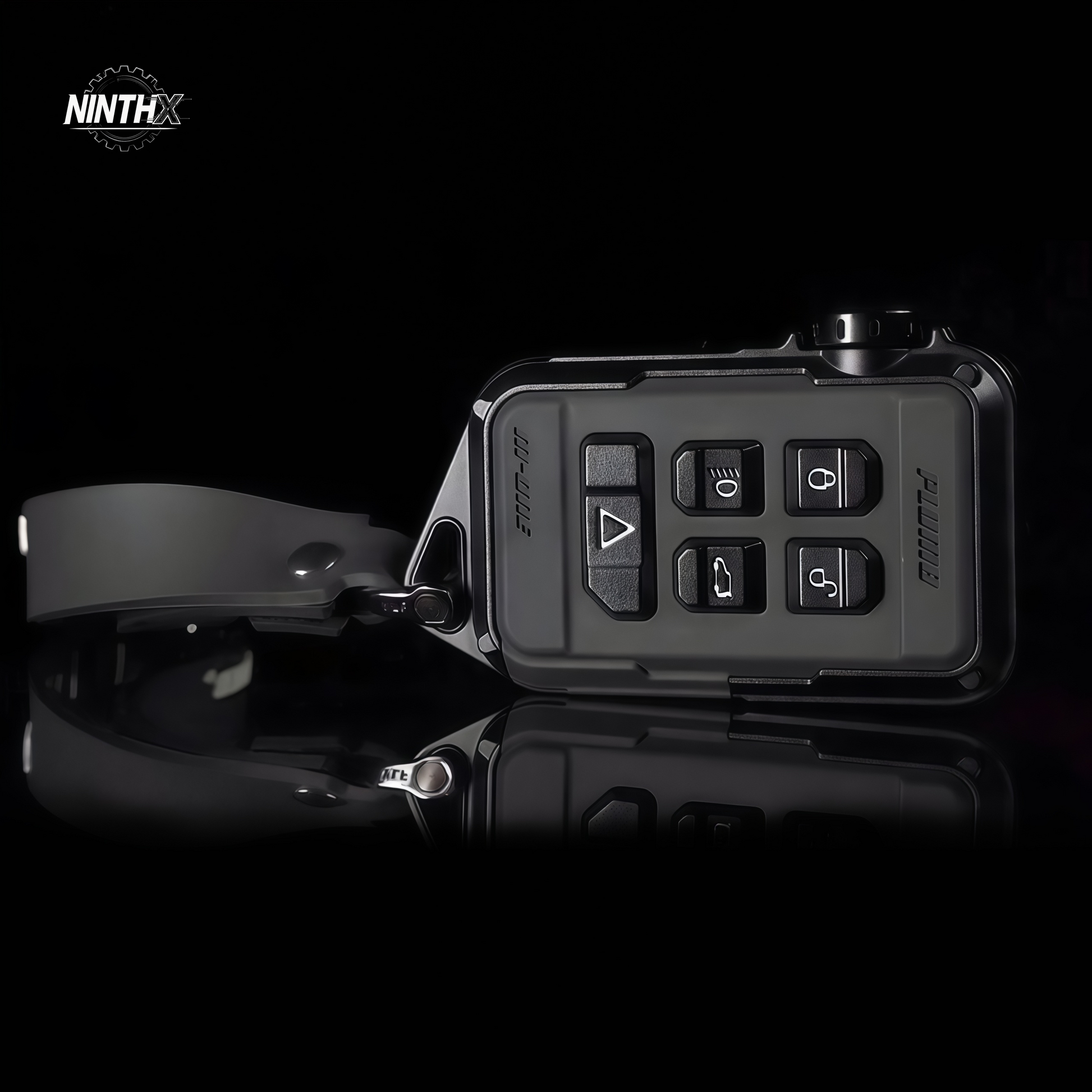 Heavy-duty impact-resistant key shell, close-up detail