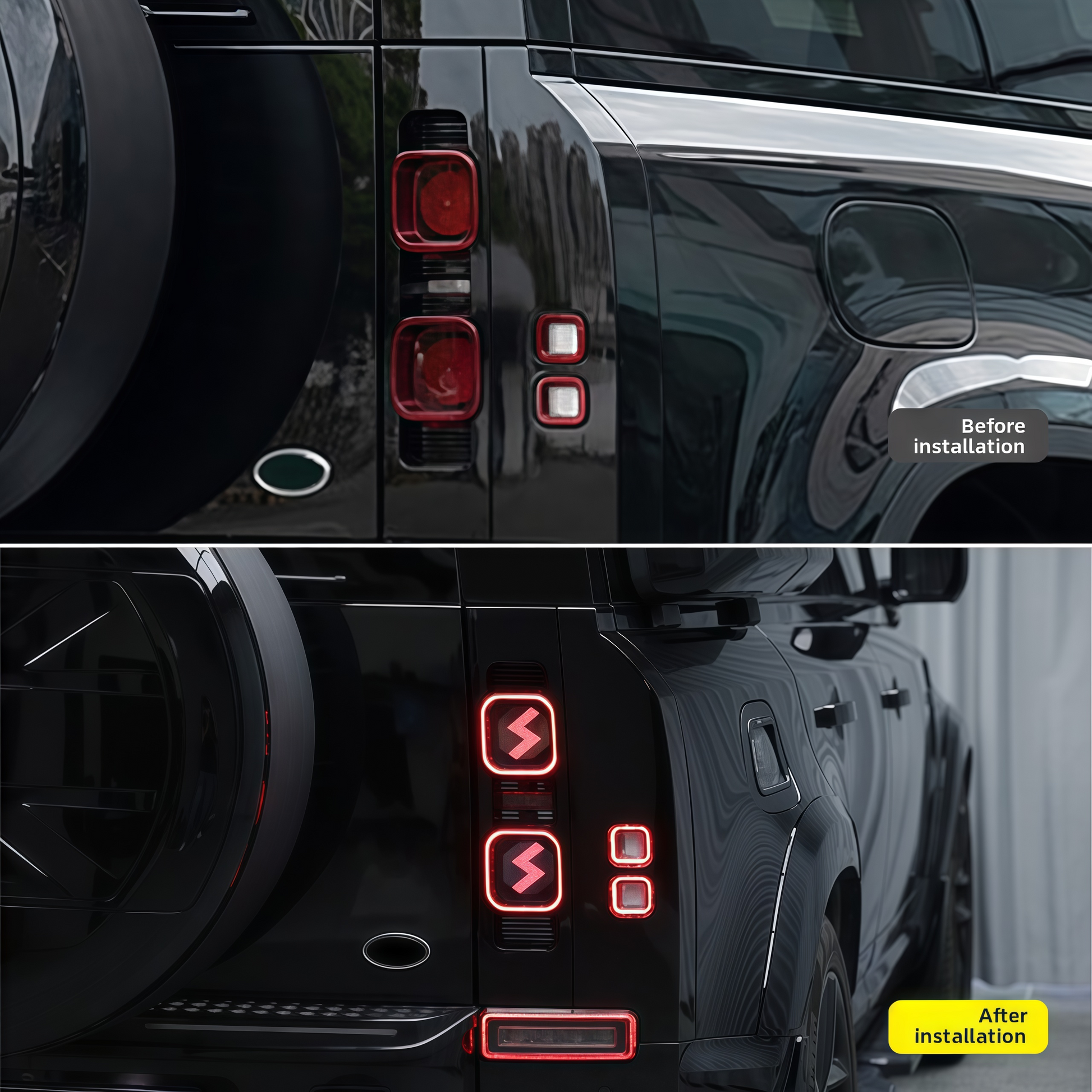 Smoked-lens LED rear brake lamp upgrade, close-up detail