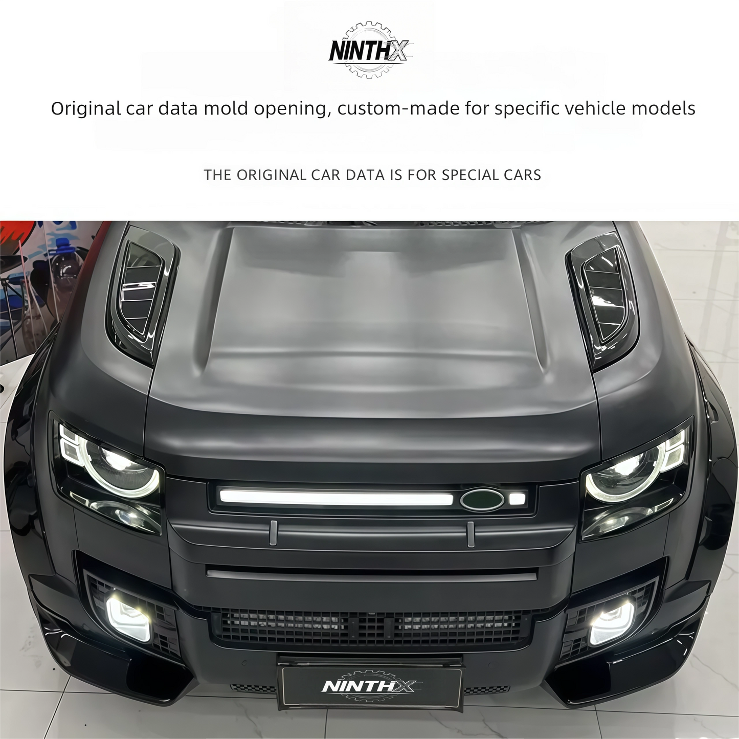 Aggressive bonnet intake grille upgrade, side profile