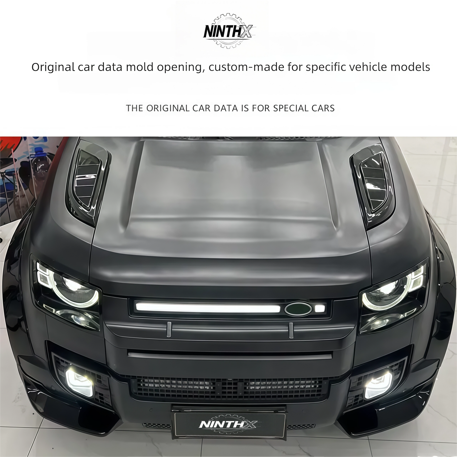 Aggressive bonnet intake grille upgrade, side profile