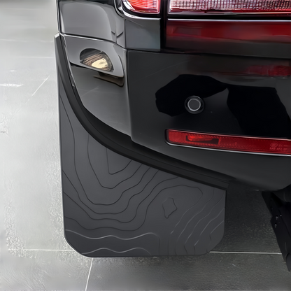 No-drill heavy-duty mud flaps mudguards for Defender L663 90/110/130, installed view