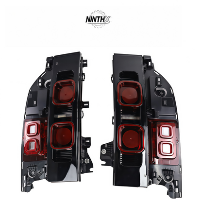 Smoked-black LED taillights limited edition for Defender L663 90/110/130, full kit view