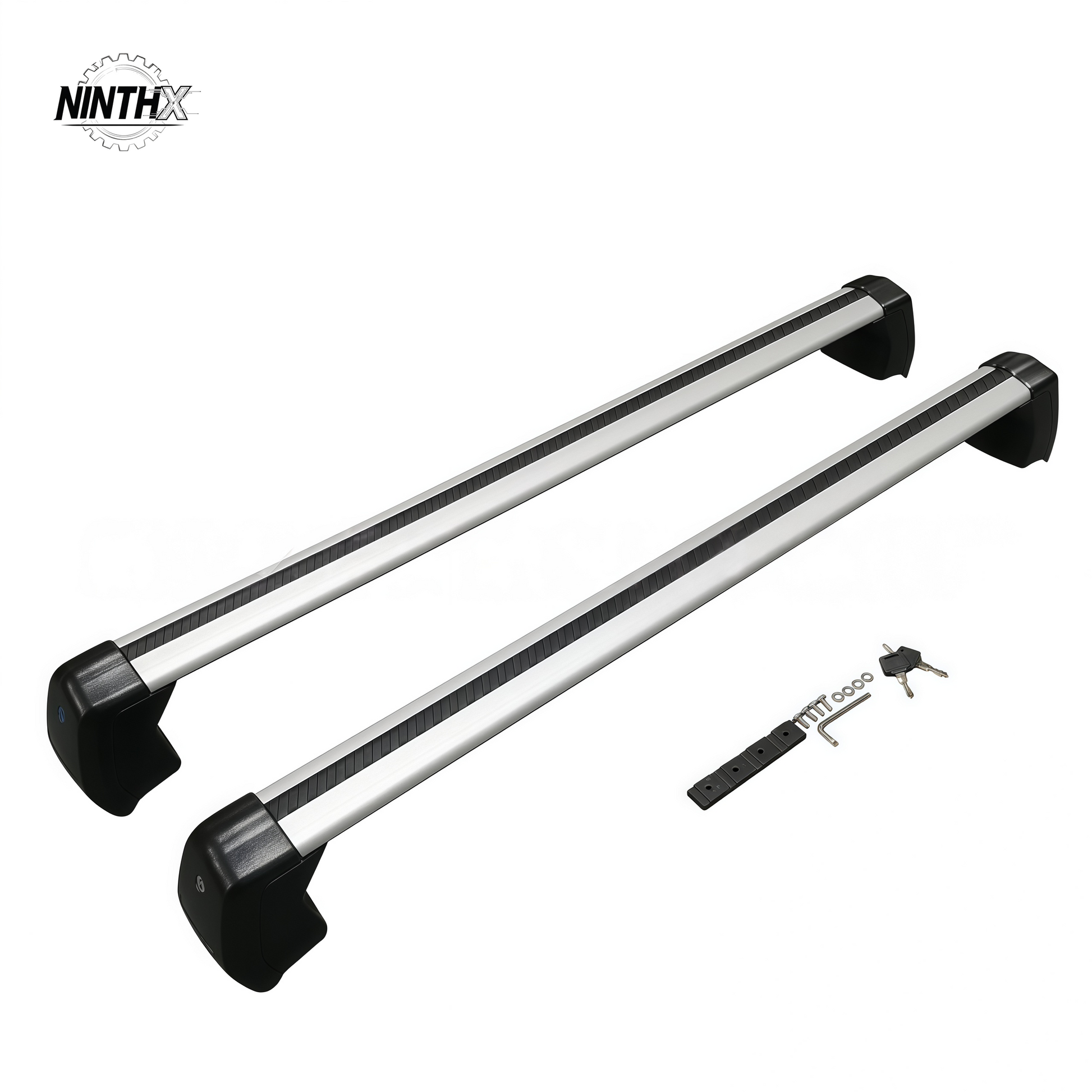 Aerodynamic low-noise roof rails, close-up detail