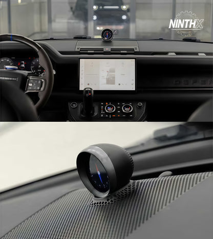 Center dash stopwatch compass clock display for Defender L663 90/110/130, installed view