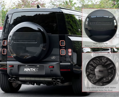 UV-protected rear spare wheel protector, close-up detail